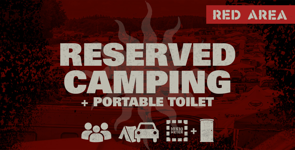 Tickets Red Area - Reserved Camping - 2025, + portable toilet in Sinbronn