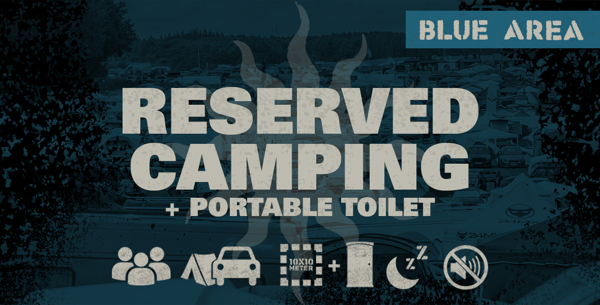 Tickets Blue Area - Reserved Camping - 2025, + portable toilet in Sinbronn
