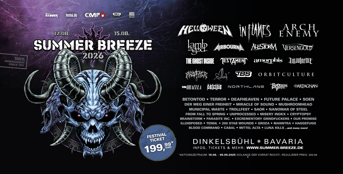 Tickets SUMMER BREEZE 2026, Festivalticket in Sinbronn